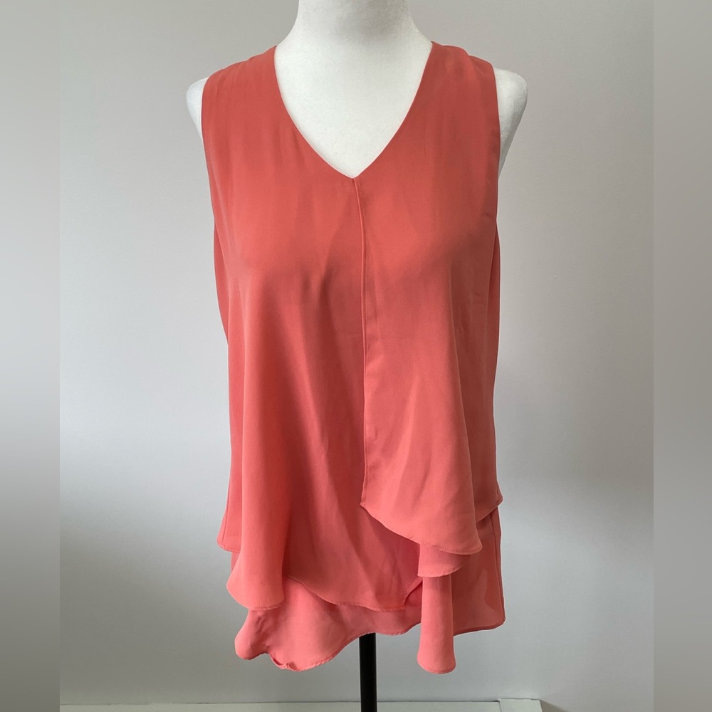 Charlie Paige Salmon Colored Tiered Tank Top - Size Small